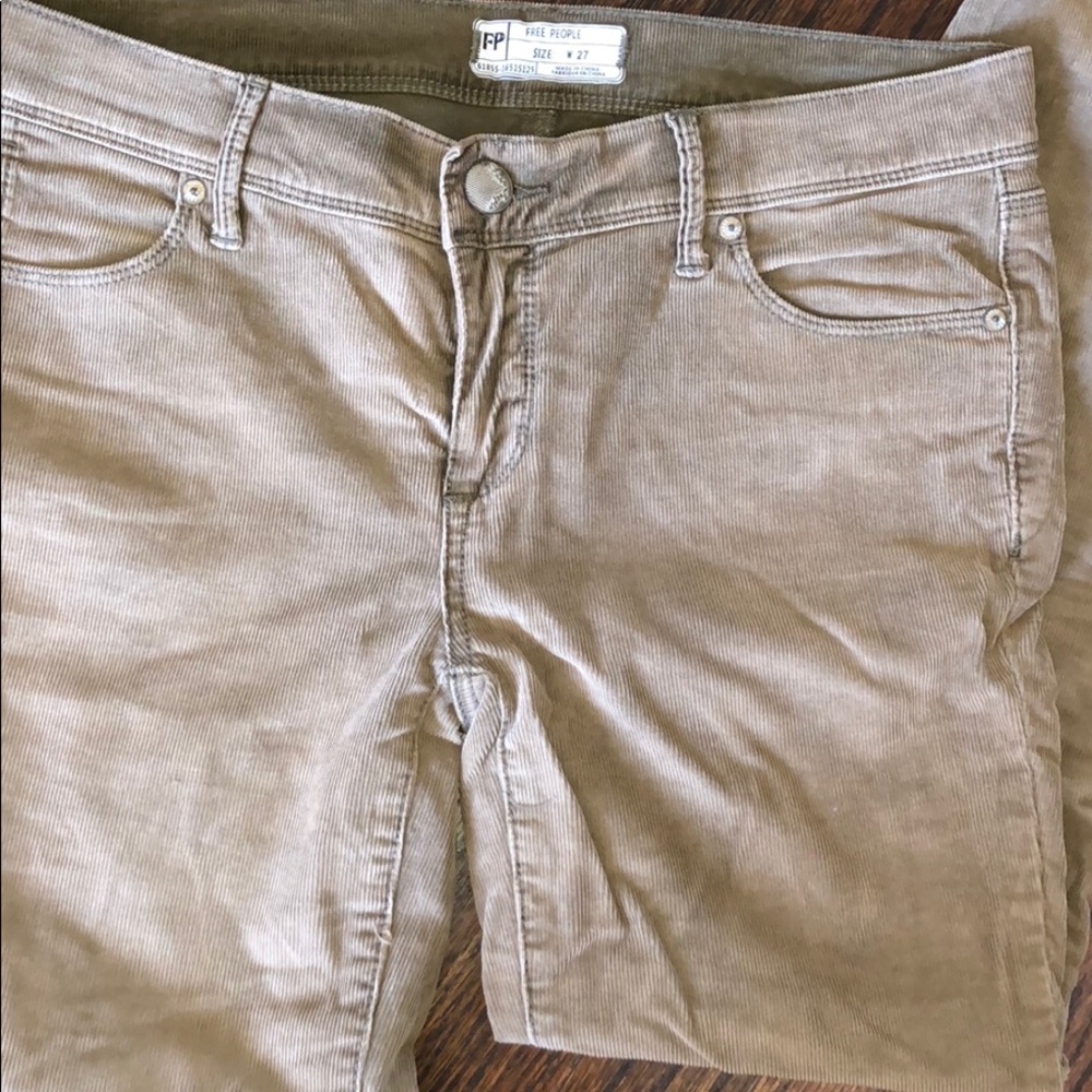 Free People army green corduroys